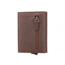 Card Holder with ID Window Pop Up Cards Slim Leather Wallet RFID Protection Up to 12 Cards Card Case  B21-486