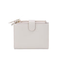 Womens Small Bifold Leather Wallets Rfid Ladies Wristlet with Card slots id window Zipper Coin Purse b19-765