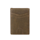 Mens Slim Wallet with Money Clip Front Pocket RFID Blocking Thin Bifold Leather Card Holder Minimalist Mini Billfold b21-124