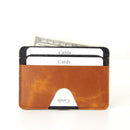 RFID card holder slim design stamp your logo crazy horse front pocket leather card holder  B18-497