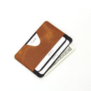 RFID card holder slim design stamp your logo crazy horse front pocket leather card holder  B18-497